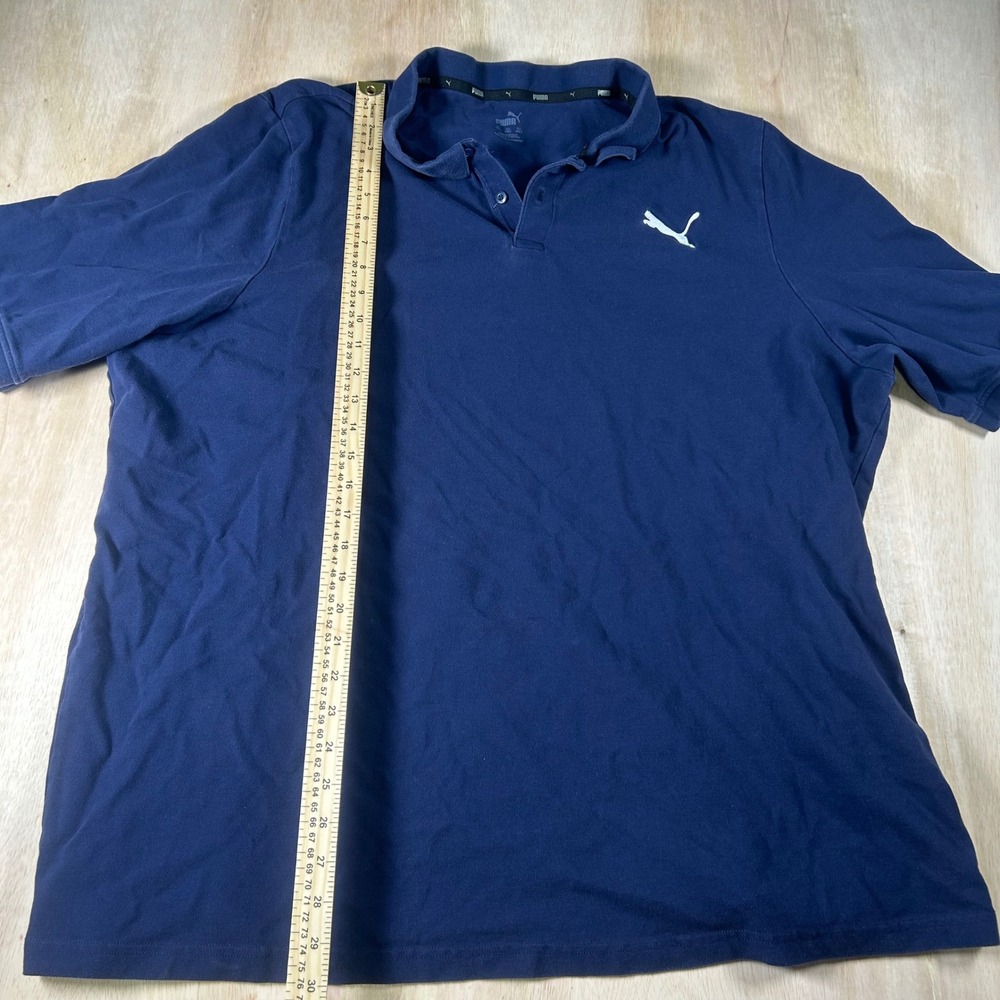 Puma Mens Navy Blue Short Sleeve Polo Shirt Big & Tall 4XLT Embroidered Logo - Picture 5 of 5